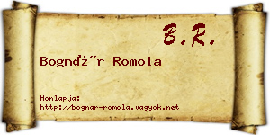 Bognár Romola névjegykártya