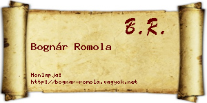Bognár Romola névjegykártya